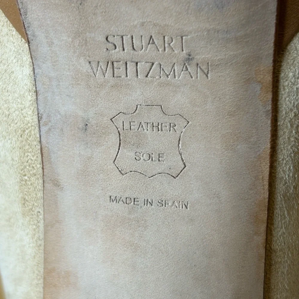 Stuart Weitzman peep heel leg
